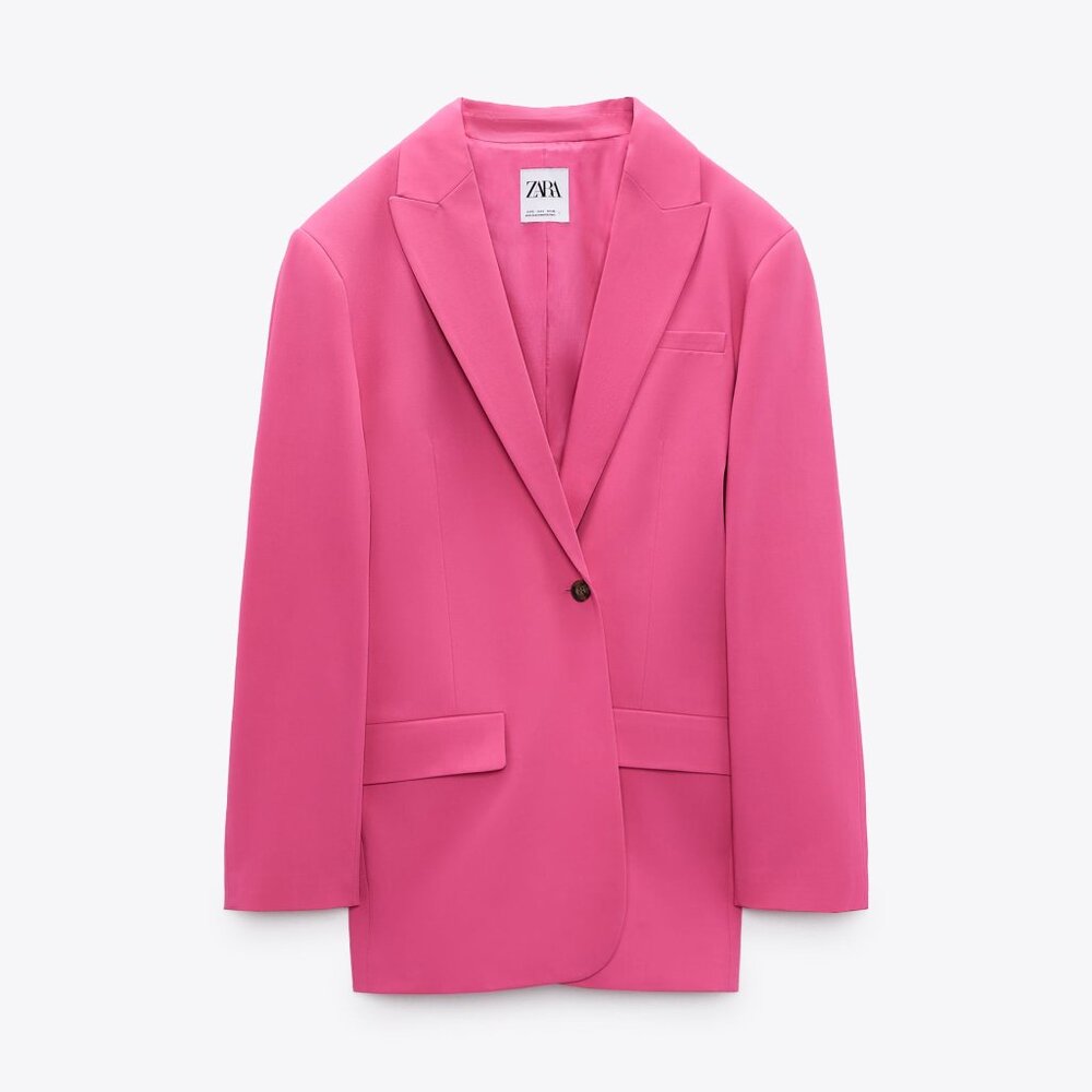 NWT ZARA OVERSIZED BLAZER STRAWBERRY